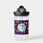 宇宙惑星ロケット船の漫画パターン ウォーターボトル (正面)