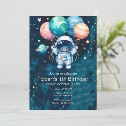 宇宙惑星ロケット船宇宙飛行士招待状 招待状 (スタンド正面)