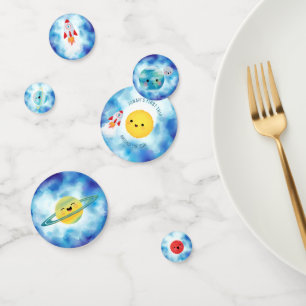 宇宙惑星ロケット船誕生日 コンフェッティ