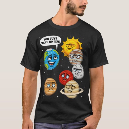 宇宙惑星天文学ジョーク Tシャツ (正面)