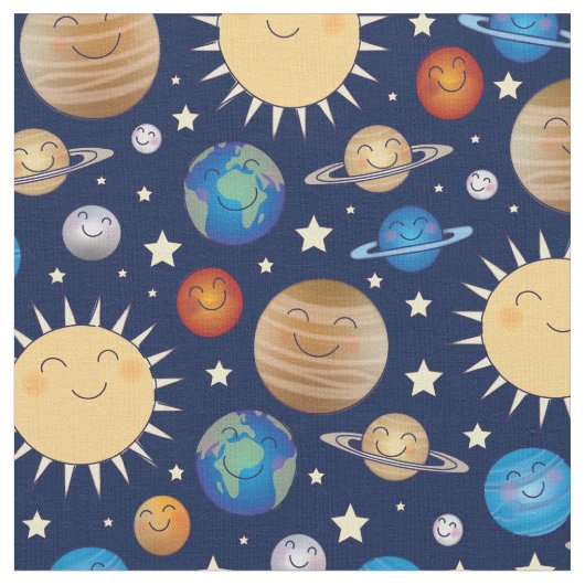 宇宙惑星太陽系 ファブリック (クローズアップ)
