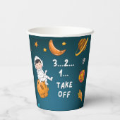 宇宙惑星宇宙ブルー銀河系誕生日 紙コップ (裏面)