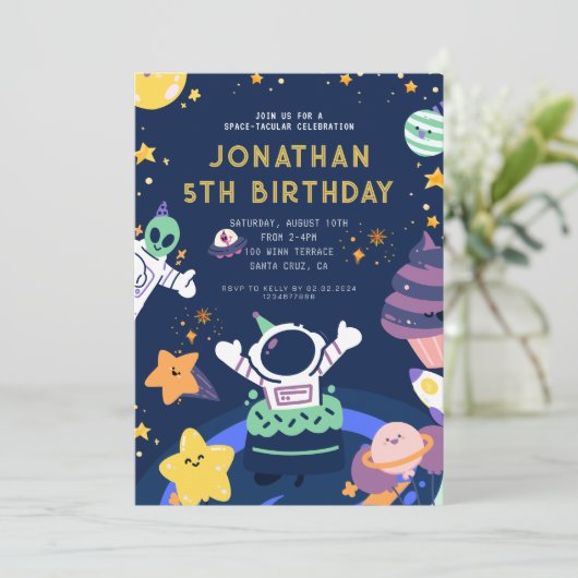 宇宙惑星宇宙宇宙結線誕生日 招待状 (スタンド正面)