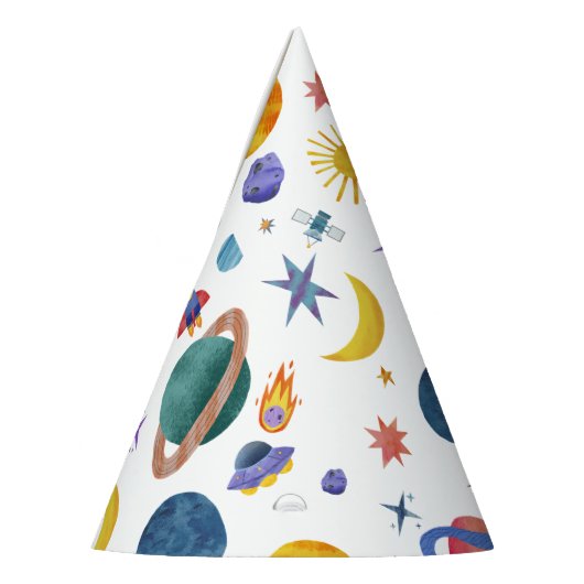 宇宙惑星宇宙飛行士ムーンスターズ誕生日 パーティーハット (左)