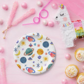 宇宙惑星宇宙飛行士ムーンスターズ誕生日 ペーパープレート (パーティー)