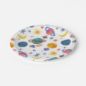 宇宙惑星宇宙飛行士ムーンスターズ誕生日 ペーパープレート (アングル)