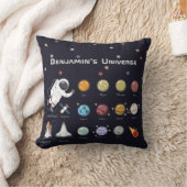 宇宙惑星宇宙飛行士モノグラムカラフル星 クッション (ブランケット)