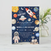 宇宙惑星宇宙飛行士少年 誕生日 招待状 (スタンド正面)