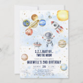 宇宙惑星宇宙飛行士少年 誕生日 招待状 (正面)