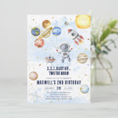 宇宙惑星宇宙飛行士少年 誕生日 招待状 (スタンド正面)