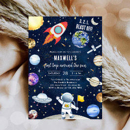 宇宙惑星宇宙飛行士少年 誕生日 招待状