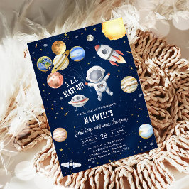 宇宙惑星宇宙飛行士少年 誕生日 招待状