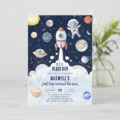 宇宙惑星宇宙飛行士少年 誕生日 招待状 (スタンド正面)