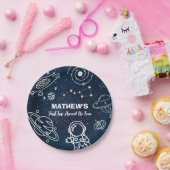 宇宙惑星宇宙飛行士1世誕生日ボーイ ペーパープレート (パーティー)