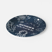 宇宙惑星宇宙飛行士1世誕生日ボーイ ペーパープレート (アングル)