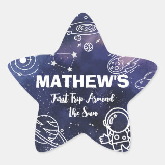 宇宙惑星宇宙飛行士1世誕生日ボーイ 星シール