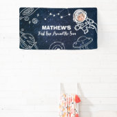 宇宙惑星宇宙飛行士1世誕生日ボーイ 横断幕 (インサイチュ)