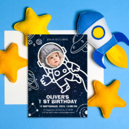 宇宙惑星宇宙飛行士1回目の誕生日 招待状