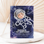 宇宙惑星宇宙飛行士1回目の誕生日 招待状