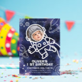 宇宙惑星宇宙飛行士1回目の誕生日 招待状