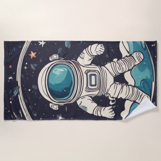 宇宙惑星宇宙 ビーチタオル (正面)