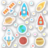 宇宙惑星星ロケットコムツサテライト シール (正面)