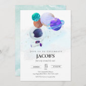 宇宙惑星第1誕生日招待状 招待状 (正面/裏面)