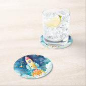 宇宙惑星第1誕生日 ラウンドペーパーコースター (インサイチュ)