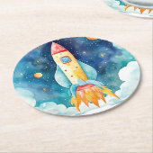 宇宙惑星第1誕生日 ラウンドペーパーコースター (アングル)