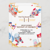 宇宙惑星第1誕生日 招待状 (正面/裏面)