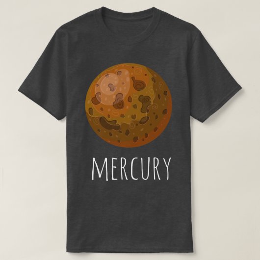 宇宙惑星系太陽の、宇宙愛好家Mercu Tシャツ (デザイン正面)