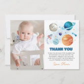 宇宙惑星誕生日写真サンキューカード サンキューカード (正面)