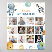 宇宙惑星誕生日写真マイルストーン記号 ポスター (正面)