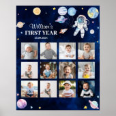 宇宙惑星誕生日写真マイルストーン記号 ポスター (正面)