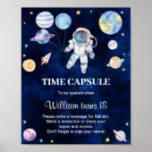 宇宙惑星誕生日時間カプセル標識 ポスター (正面)