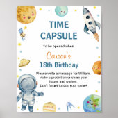 宇宙惑星誕生日時間カプセル標識 ポスター (正面)