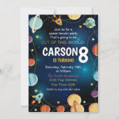 宇宙惑星誕生日 招待状 (正面)