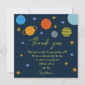 宇宙惑星銀河系スターズボーイベビーシャワー サンキューカード (正面)