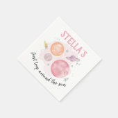 宇宙惑星銀河系ピンクガール1st誕生日 スタンダードカクテルナプキン (角)