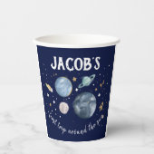 宇宙惑星銀河系ファーストトリップボーイ誕生日 紙コップ (正面)