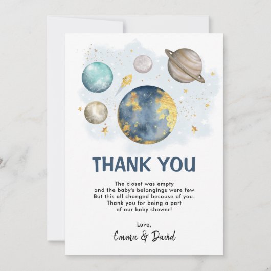 宇宙惑星銀河系ベビーシャワーありがとう (正面)