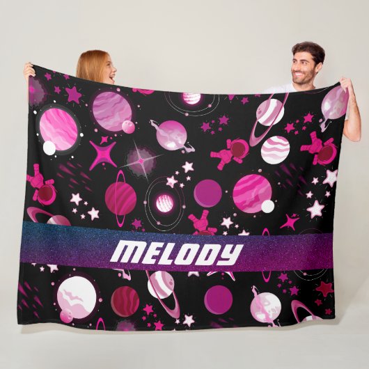 宇宙惑星銀河系月と星のパターン フリースブランケット (インサイチュ)