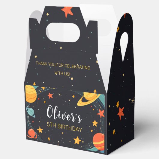 宇宙惑星銀河系誕生日の好意ボックス フェイバーボックス (オープン)