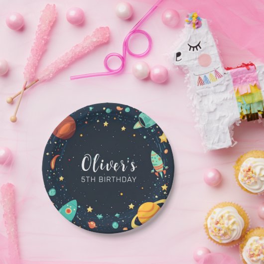 宇宙惑星銀河系誕生日 ペーパープレート (パーティー)