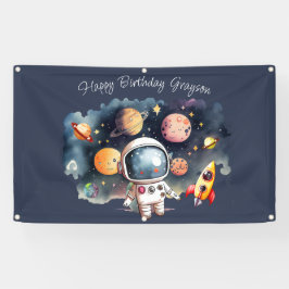 宇宙惑星 ブルー ハッピーバースデー 横断幕