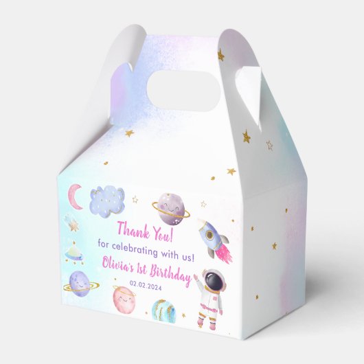 宇宙惑星&ロケット船誕生日パーティー フェイバーボックス (正面サイド)