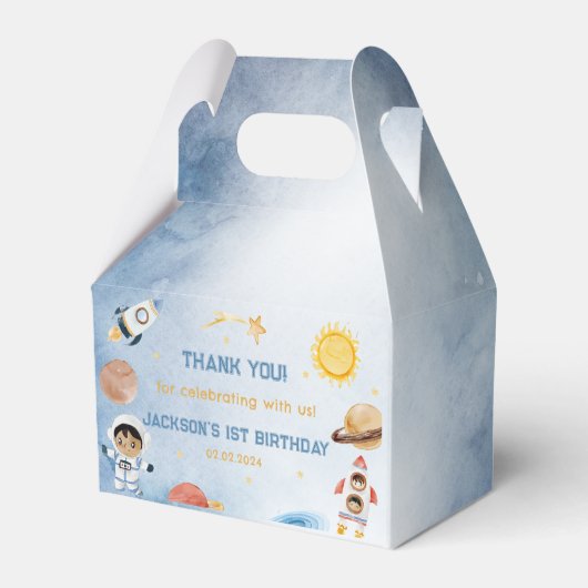 宇宙惑星&ロケット船誕生日パーティー フェイバーボックス (正面サイド)
