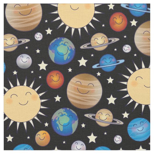 宇宙惑星 太陽系 ファブリック (クローズアップ)
