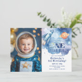 宇宙惑星Boy 1st birthday photo 招待状 (スタンド正面)