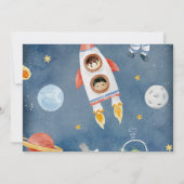 宇宙惑星First Birthday Party写真 招待状 (裏面)